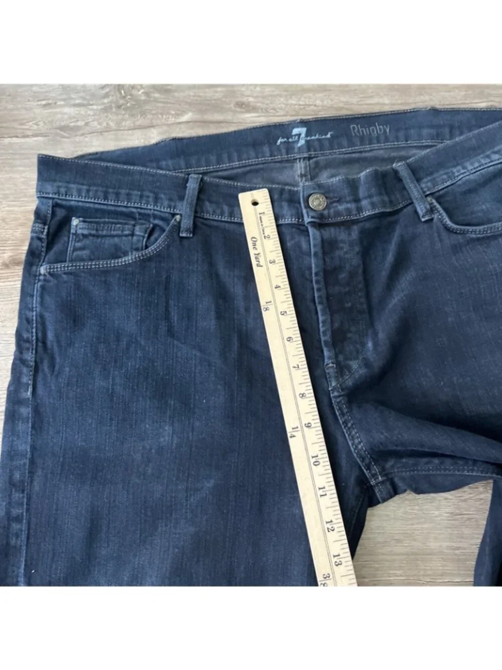 7 For All Mankind Rigby Jeans Mens 40x34 Dark Wash Button Fly Straight Premium